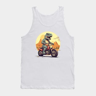 Dino Biker Retro Motorcycle Tank Top